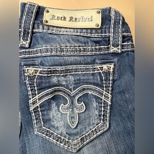 Rock Revival Alanis Easy Skinny Jeans Women’s Size 28 x‎ 32 Thick Stitching